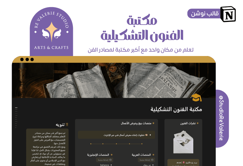 مكتبة الفنون التشكيلية أكبر مكتبة تضم مختلف مصادر تعلم الفنون التشكيلية